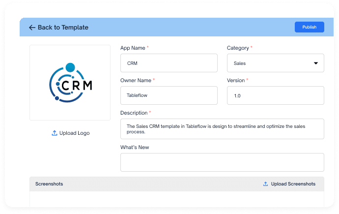 Effortlessly Create Applications with TableFlow's Application Templates